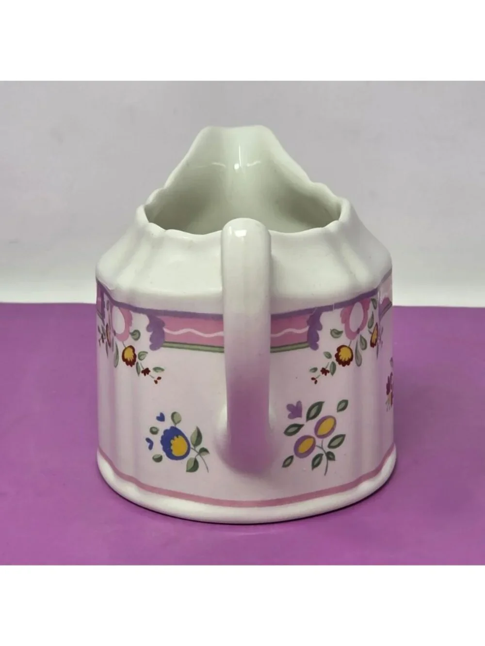 Laura Ashley Alice Creamer Pitcher Made In England‎ Floral Pink White Ceramic